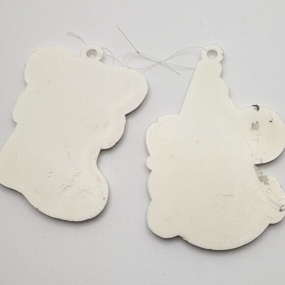 Cute Mouse Christmas Tree Ornaments Set Of 2 - Stocking & Candy Cane Designs - Picture 2 of 7